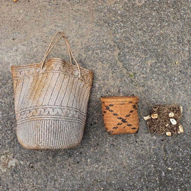 setje met 3 oude draagtasjes uit varia regio Indonesië, Ophalen of Verzenden
