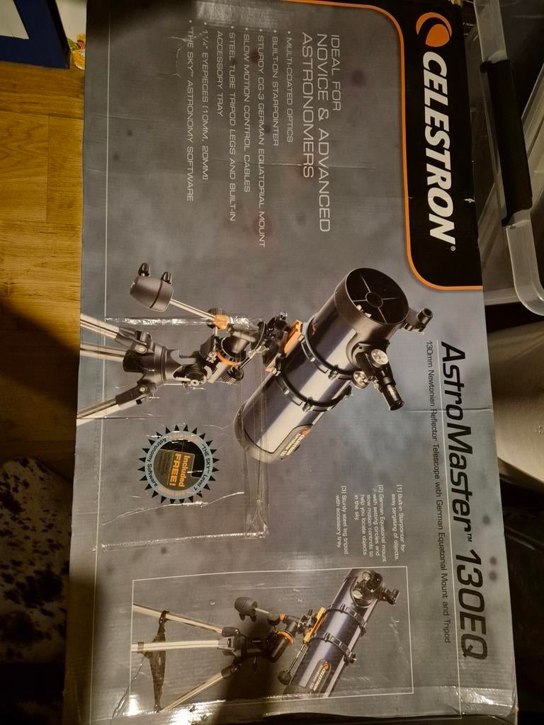 Celestron Astro Master 130EQ Spiegeltelescoop (zonder statie, Ophalen of Verzenden, Nieuw, 80 tot 200 mm, Spiegeltelescoop (reflector)