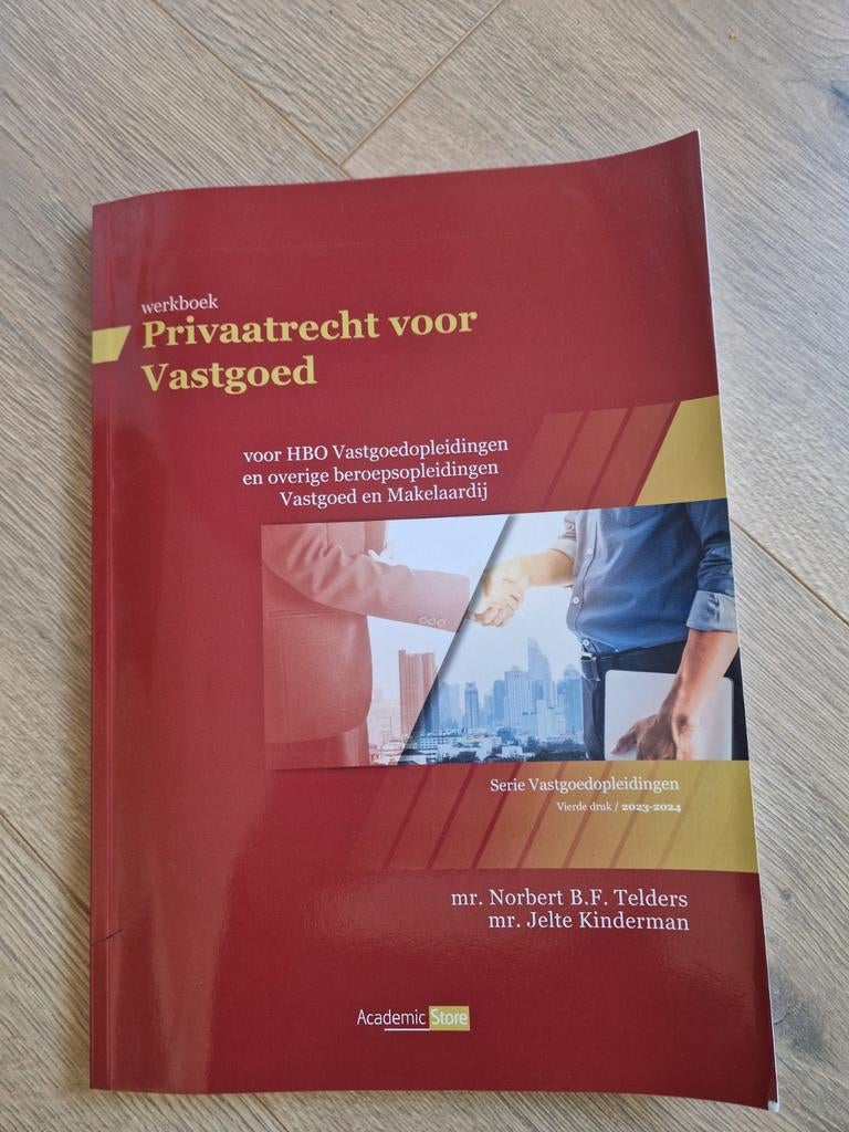 Werkboek Privaatrecht voor Vastgoed HBO SVMNIVO, Boeken, Ophalen of Verzenden, Beta, HBO