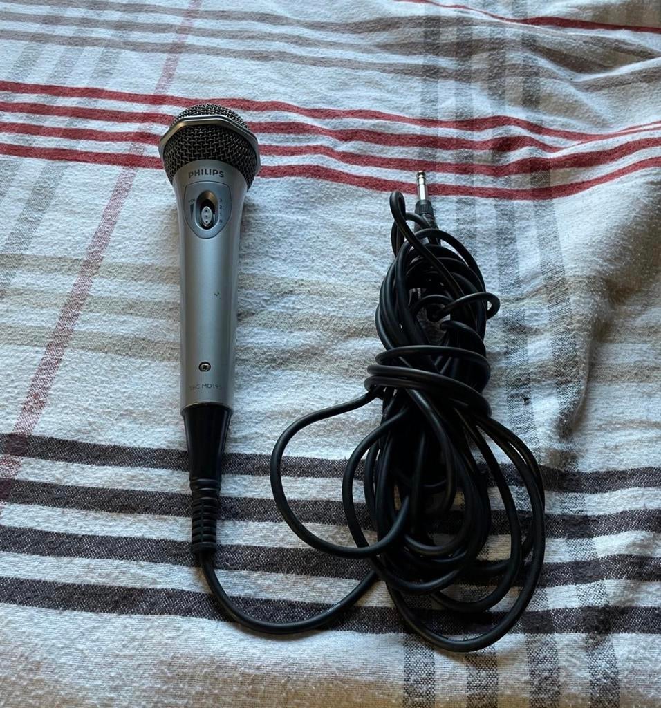 Philips SBC MD195 Microfoon met extra lang snoer, Ophalen of Verzenden, Gebruikt, Zangmicrofoon