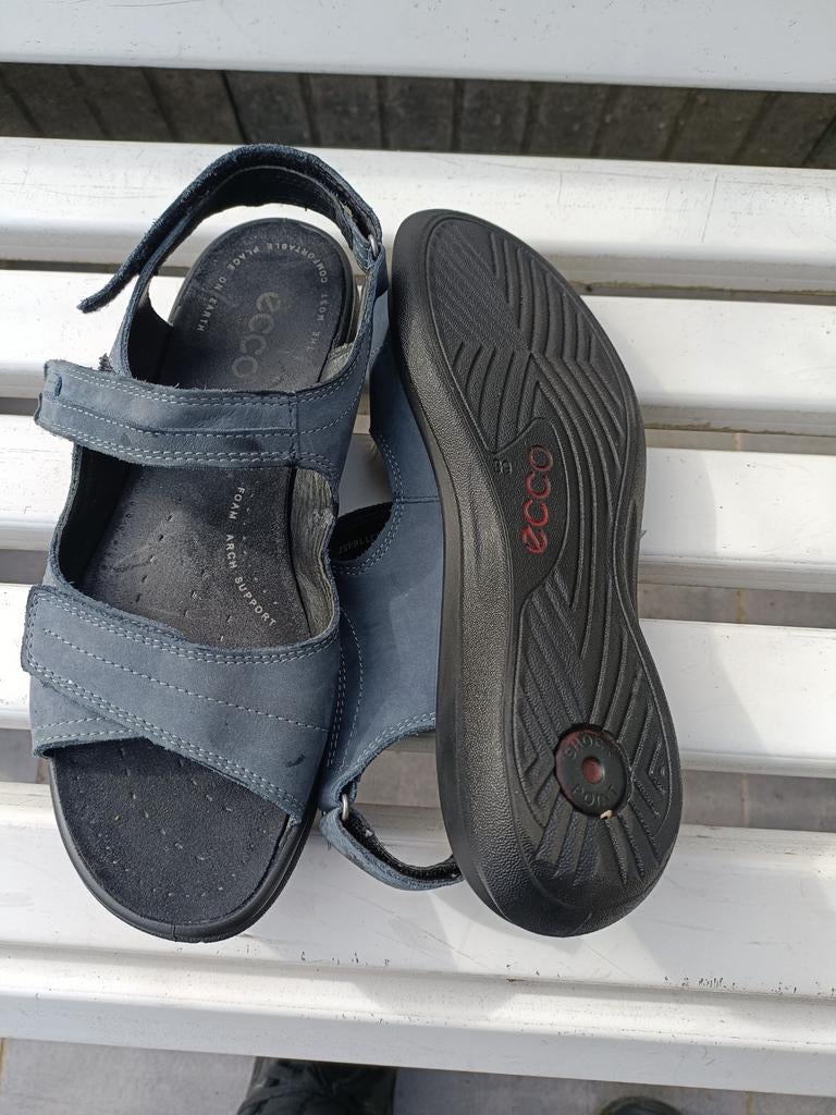 Ecco sandalen 39, Ophalen of Verzenden, Zo goed als nieuw, Zwart, Sandalen of Muiltjes