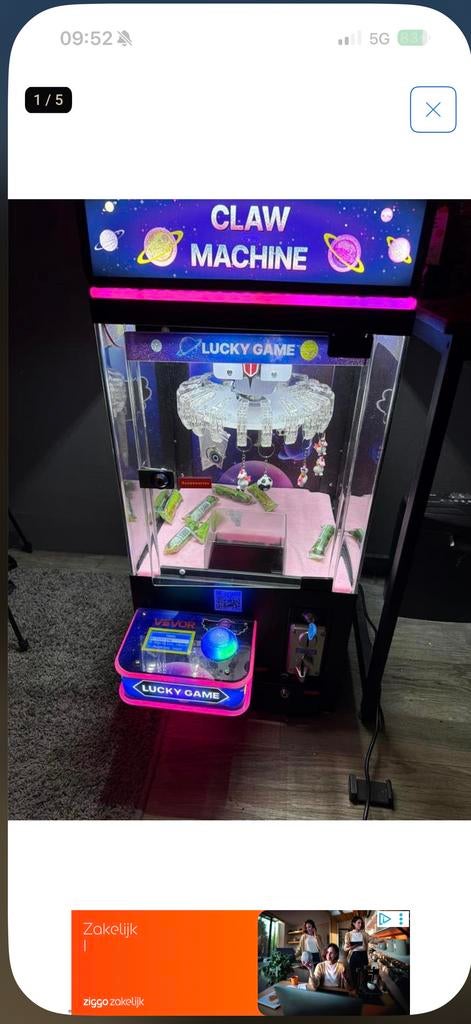 Vevor Claw Machine Lucky Game, Ophalen of Verzenden, Gebruikt