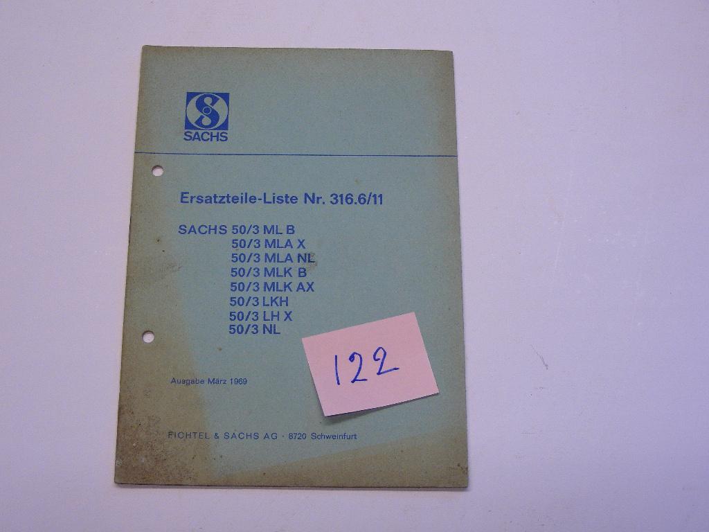 SACHS onderdelen lijst Nr.316.6/11, Verzenden, Zo goed als nieuw