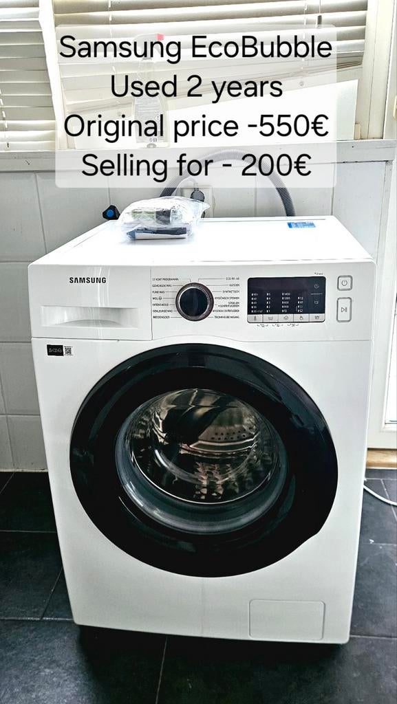 Samsung EcoBubble Wasmachine - 2 jaar gebruikt, Ophalen, Gebruikt, 10 kg of meer, Voorlader