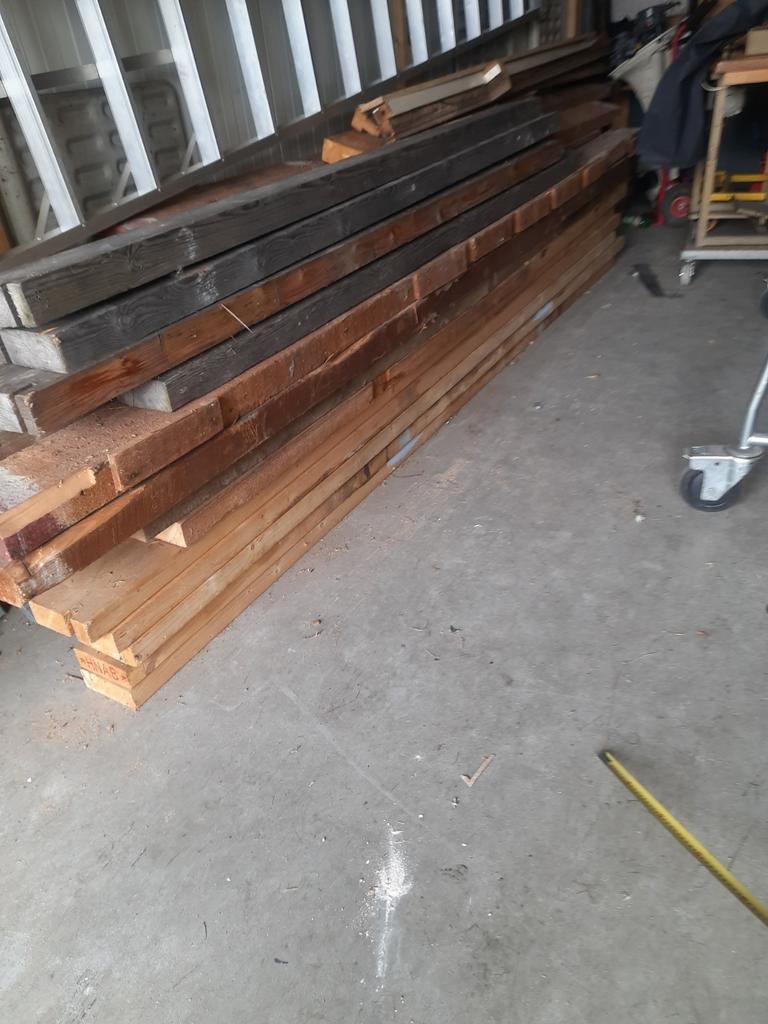 Grenen sloophout balken gordingen vloerbalken, Tuin en Terras, Palen, Balken en Planken, Ophalen of Verzenden, Gebruikt, 250 cm of meer