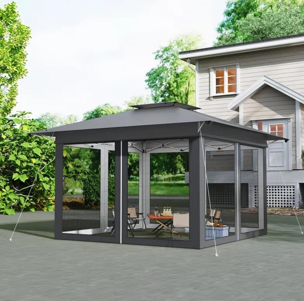 Tuinpaviljoen 3x3m met muggennet, UV50+, opvouwbaar, Tuin en Terras, Partytenten, Ophalen of Verzenden