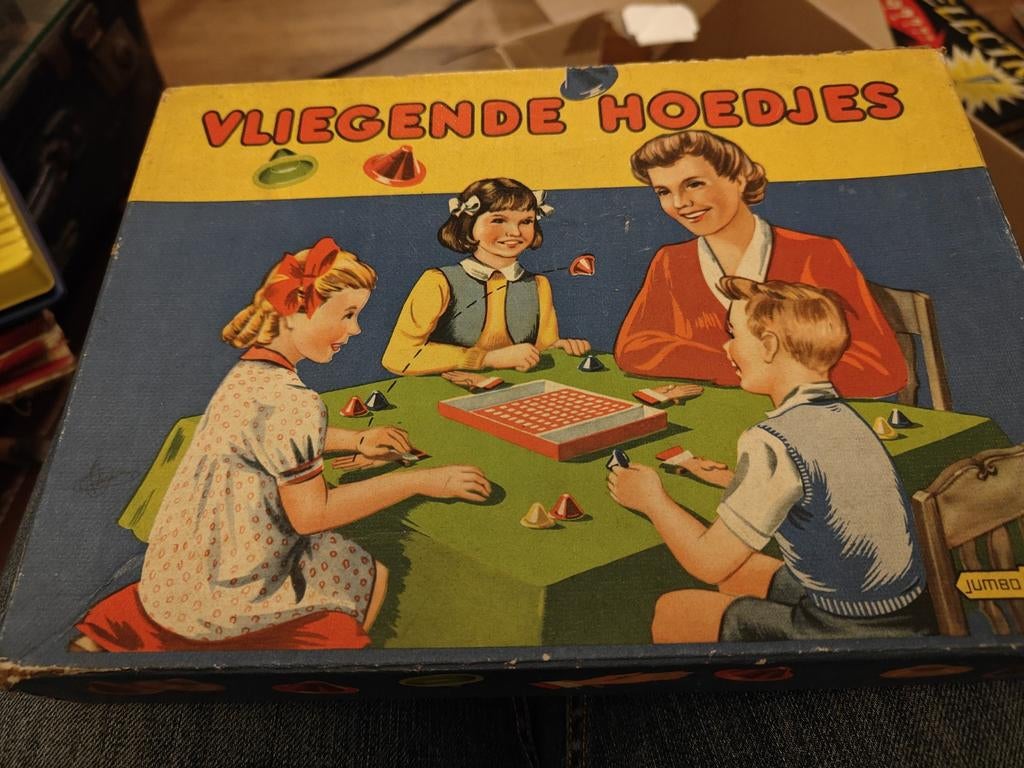 Vintage Jumbo Vliegende Hoedjes Gezelschapsspel, Vijf spelers of meer, Ophalen of Verzenden, Gebruikt, Jumbo