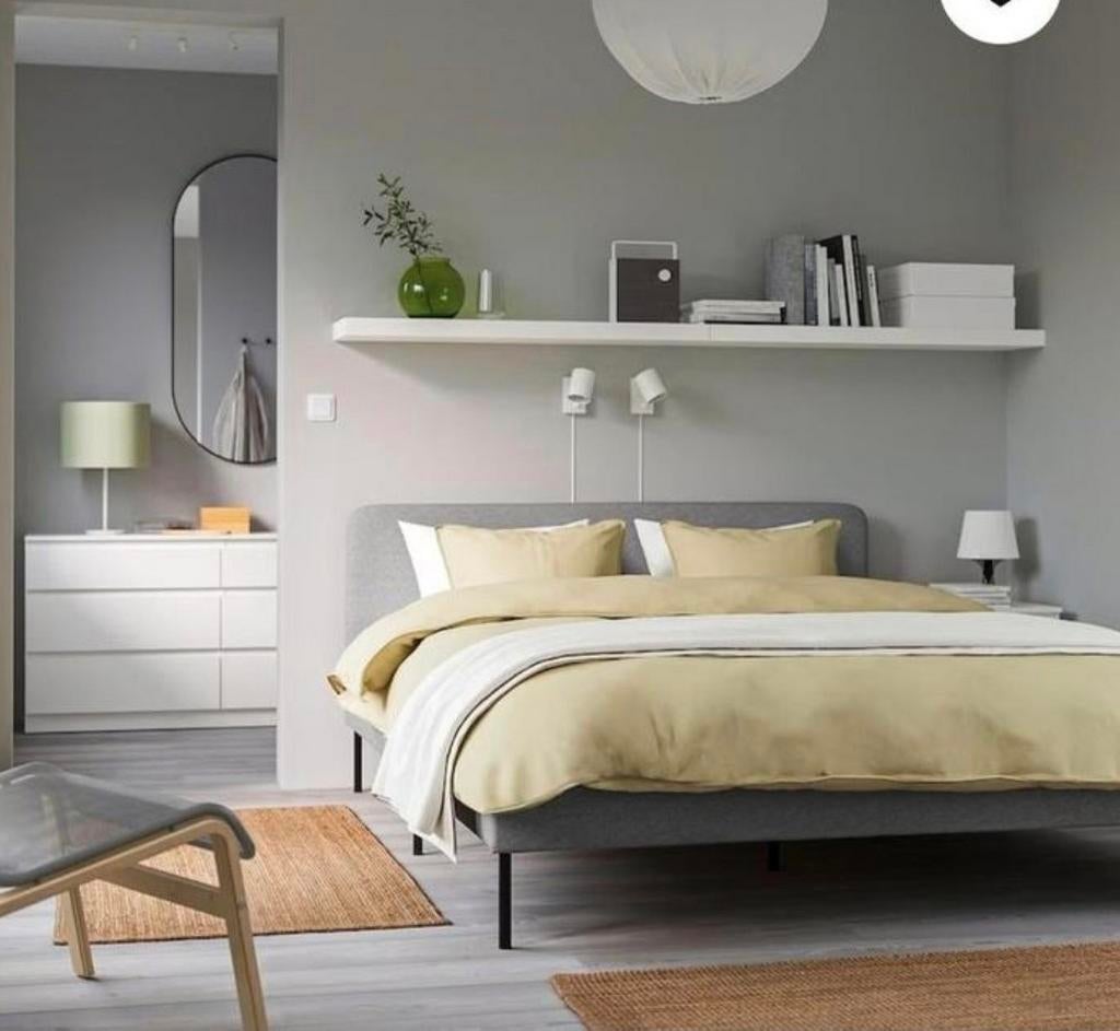 Complete Ikea double bed in perfect condition, 160x200 cm., Ophalen of Verzenden, Zo goed als nieuw, Tweepersoons