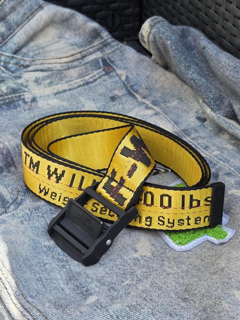 Off-White Industrial Belt geel zwart origineel, Kleding | Dames, Riemen en Ceinturen, Ophalen of Verzenden, Zo goed als nieuw