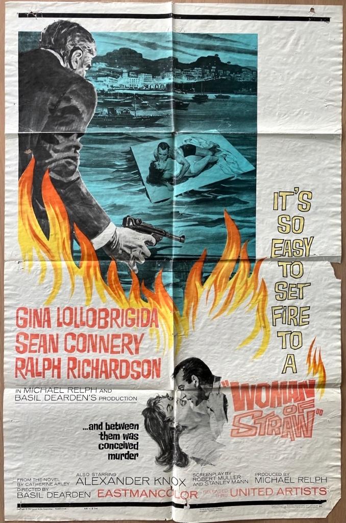 Woman of Straw (1964) - Connery /  Lollobrigida - Filmposter, Verzamelen, Posters, Verzenden, A1 t/m A3, Film en Tv, Rechthoekig Staand