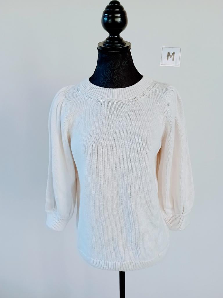 Trui. Sweater. 3/4 mouw. Maat M/38. Wit., Ophalen of Verzenden, Zo goed als nieuw, Maat 38/40 (M), Wit