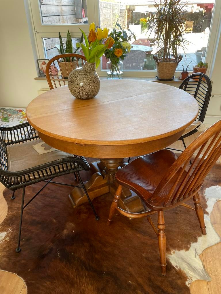 Ronde tafel, Ophalen, 100 tot 150 cm, Rond, Zo goed als nieuw