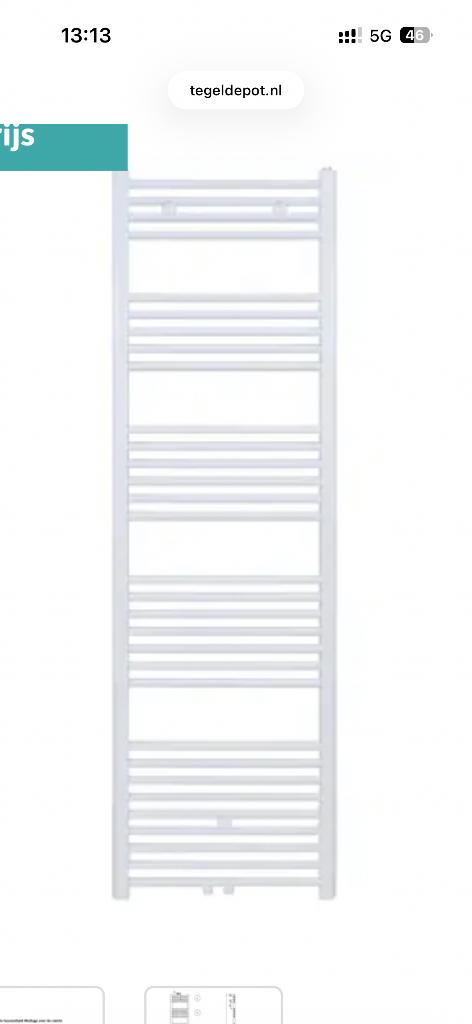 Badkamer radiator 180x40 wit, Ophalen, Radiator, Minder dan 60 cm, Zo goed als nieuw