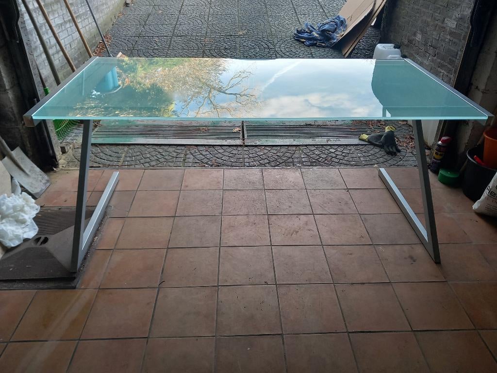 Glazen  / aluminium bureau, Verzenden, Zo goed als nieuw