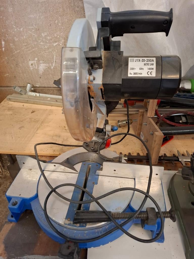 Afkortzaag J1X-ZO-250A 1400W, Gebruikt, Onbekend, 70 mm of meer, Ophalen of Verzenden