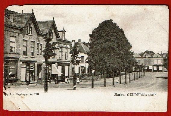 Geldermalsen (W. Betuwe) - de Markt - begin 1900 - Ong., Verzamelen, Ansichtkaarten | Nederland, Ophalen of Verzenden, Voor 1920
