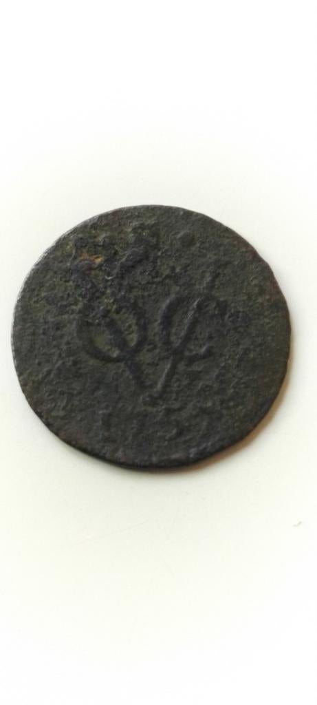 1/2 duit VOC-zeldzaam 1757, Ophalen of Verzenden, Vóór koninkrijk, Overige waardes, Losse munt