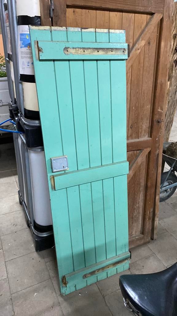 Oud deurtje incl slot en scharnieren 48x117cm, Ophalen, Gebruikt, Hout, Overige typen