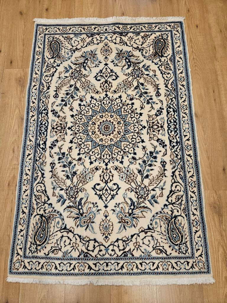 Vintage handgeknoopt perzisch tapijt nain 138x87, Gebruikt, 100 tot 150 cm, Perzisch, Vof Slats Antiek