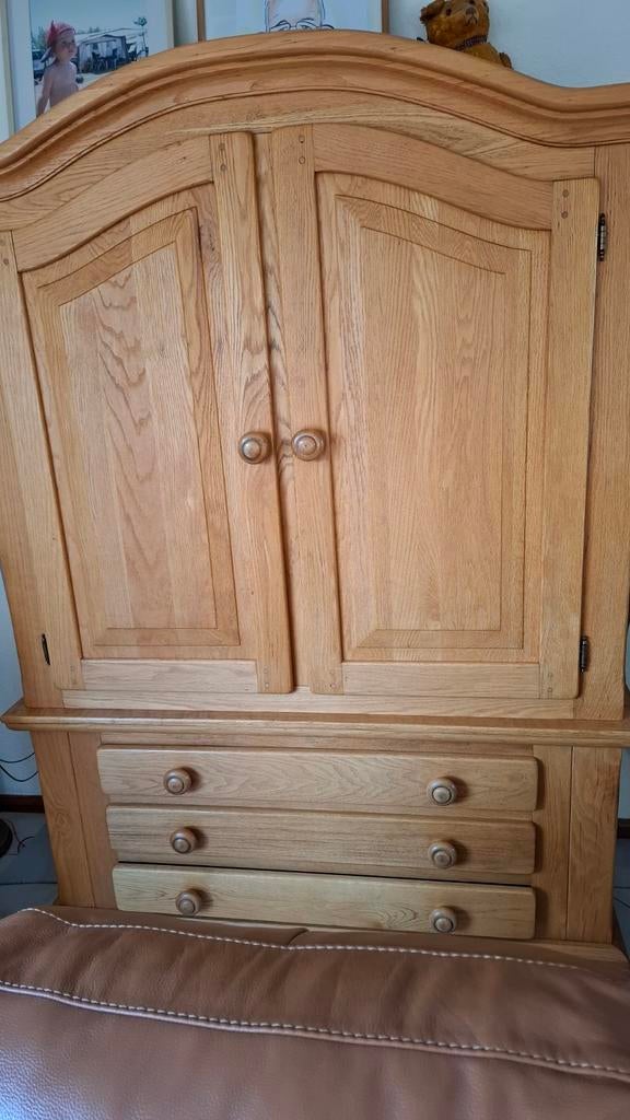 Toogkast licht eiken massief, Huis en Inrichting, Ophalen, 50 tot 75 cm, Eikenhout, 150 tot 200 cm