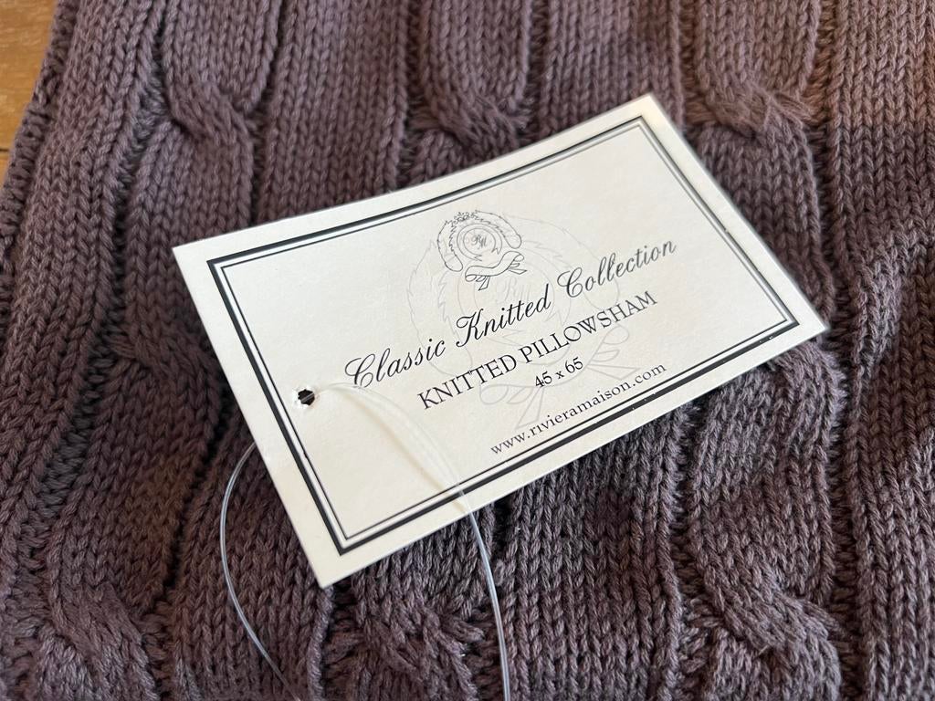 RIVIERA MAISON KUSSENHOES CLASSIC KNITTED COLLECTION, Ophalen of Verzenden, Zo goed als nieuw, Vierkant