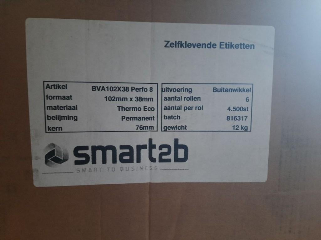 Etiketten Direct Thermisch 102 x 38, Permanent, Kern 76mm,, Computers en Software, Labelprinters, Nieuw, Ophalen of Verzenden