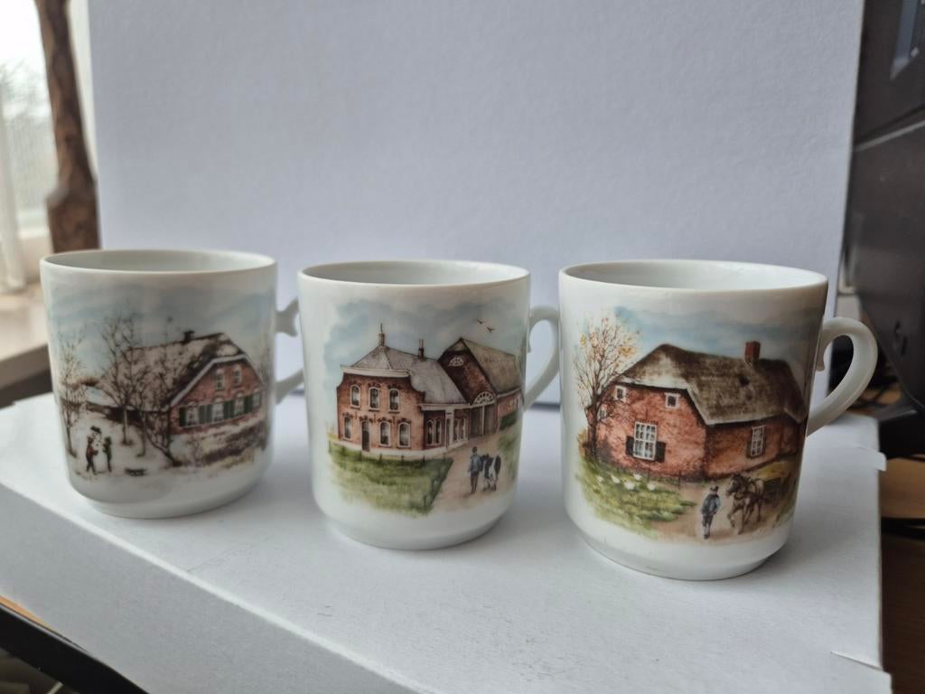 Vintage Kronester Bavaria Porseleinen Kopjes - Boerderij Mot, Ophalen of Verzenden