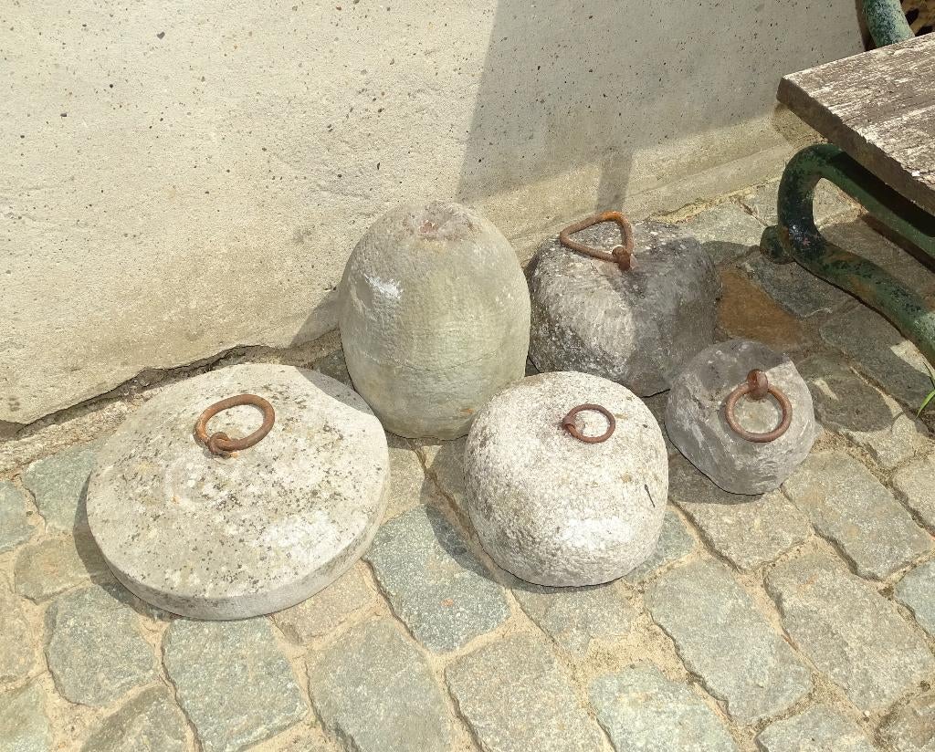 4 oude gewichtstenen gewichtsteen arduin, Antiek en Kunst, Curiosa en Brocante, Ophalen