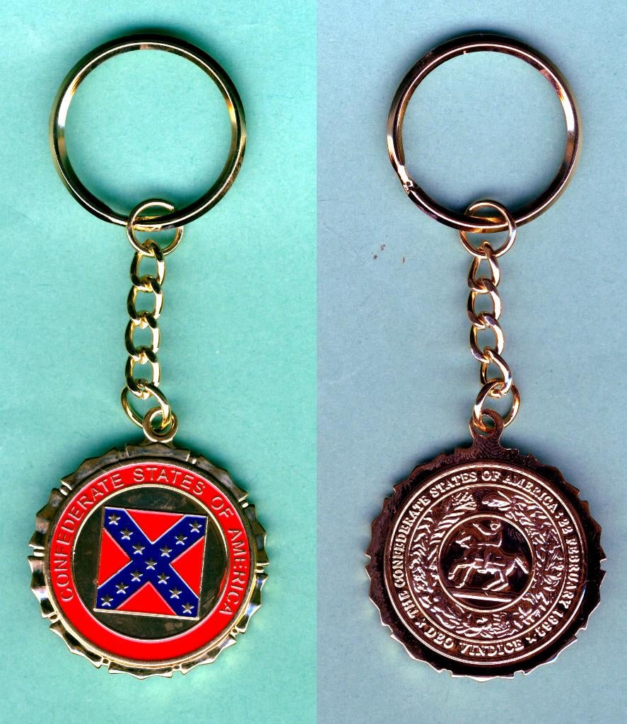 Sleutelhanger Confederate Rebel Seal Zegel Civil War., Ophalen of Verzenden, Nieuw, Stad of Land