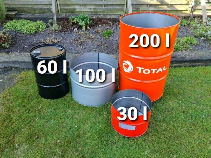 Kant-En-Klare vuurton olievat 60 liter €12,50, Tuin en Terras, Vuurkorven, Ophalen, Zo goed als nieuw
