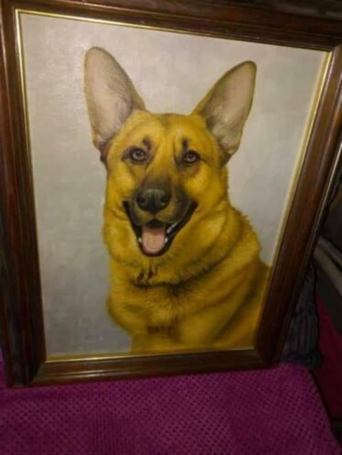 Duitse Herder Schilderij, Ophalen of Verzenden, Zo goed als nieuw, Schilderij, 75 cm of meer