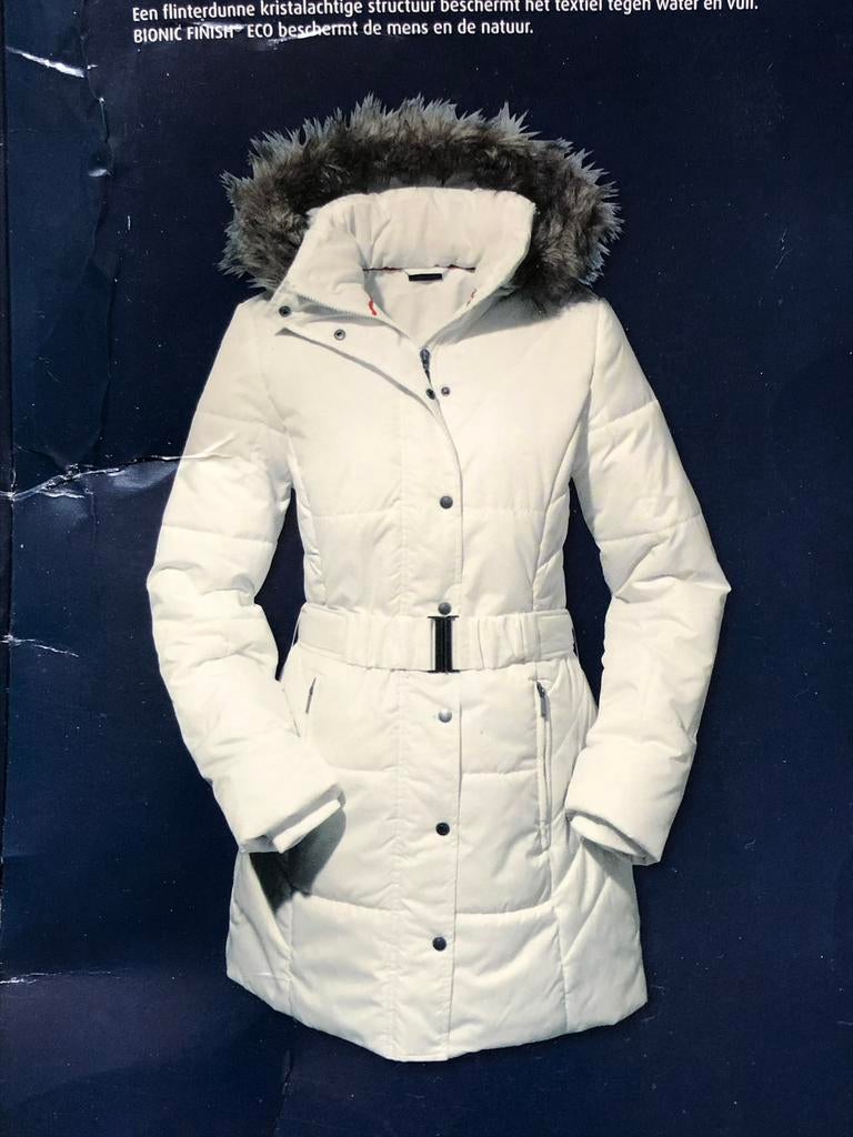 Ecru gewatteerde jas met afneembare capuchon, mt 40. Nieuw!, Kleding | Dames, Jassen | Winter, Nieuw, Maat 38/40 (M), Overige kleuren