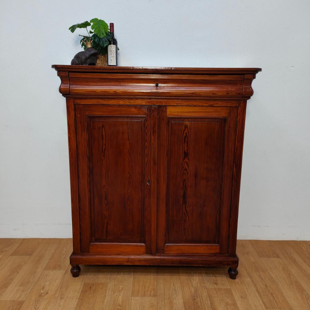 Antieke vintage Biedermeier wandkast meidenkast ladekast, Valkenswaard, Gebruikt, 1 of 2 laden, 100 tot 150 cm