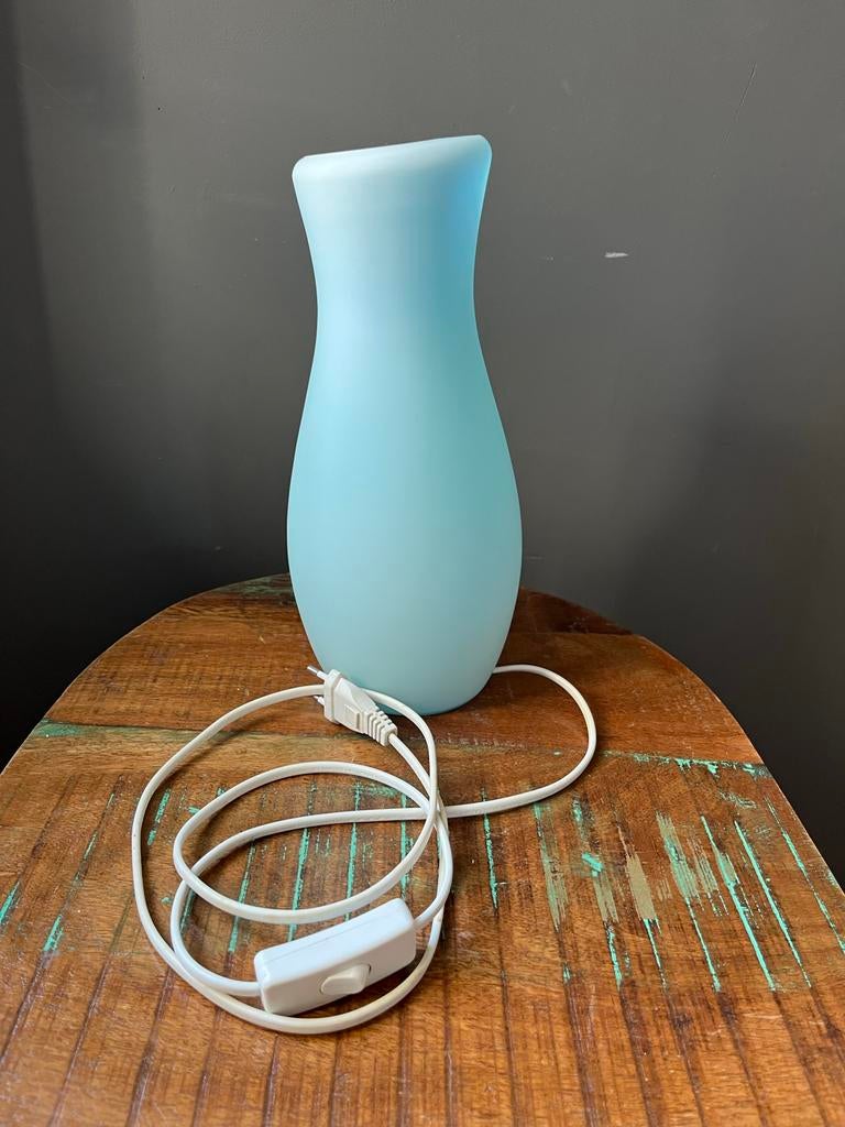 Vintage IKEA Mylonit Tafellamp Blauw, Huis en Inrichting, Lampen | Vloerlampen, Ophalen of Verzenden, Gebruikt, Glas, Minder dan 100 cm