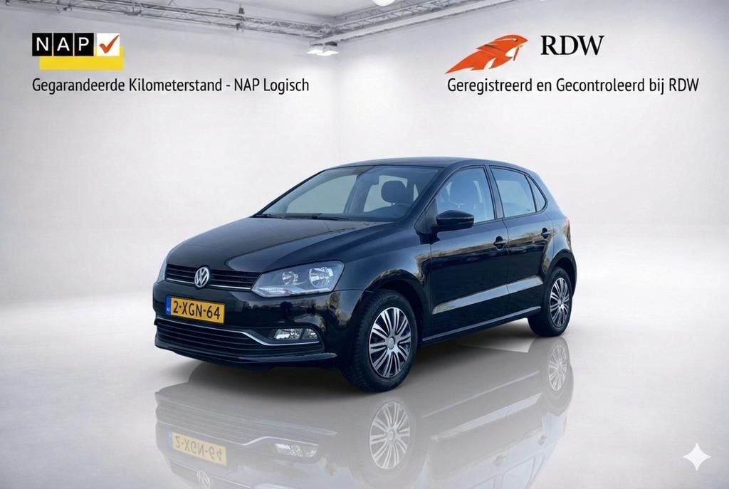 Volkswagen Polo 1.2 TSI 66KW 5D BMT 2014 Zwart NAP geleverd, Auto's, Stof, 40 €/maand, Zwart, 4 cilinders