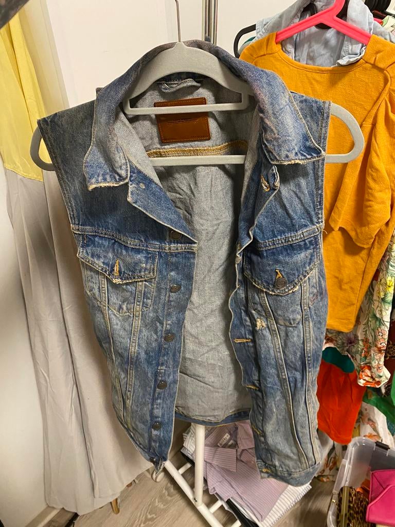 Zara Denim Gilet - Maat M, Kleding | Dames, Jasjes, Kostuums en Pakken, Maat 38/40 (M), Blauw, Ophalen of Verzenden, Jasje