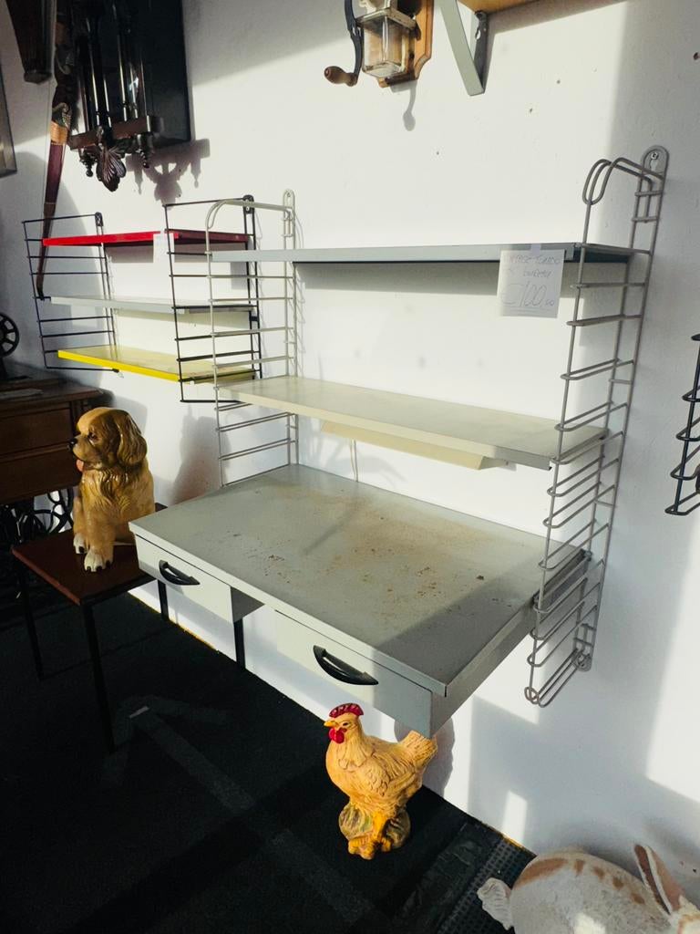 Vintage Tomado rek bureau wandrek met verlichting, Verzamelen, Retro, Ophalen