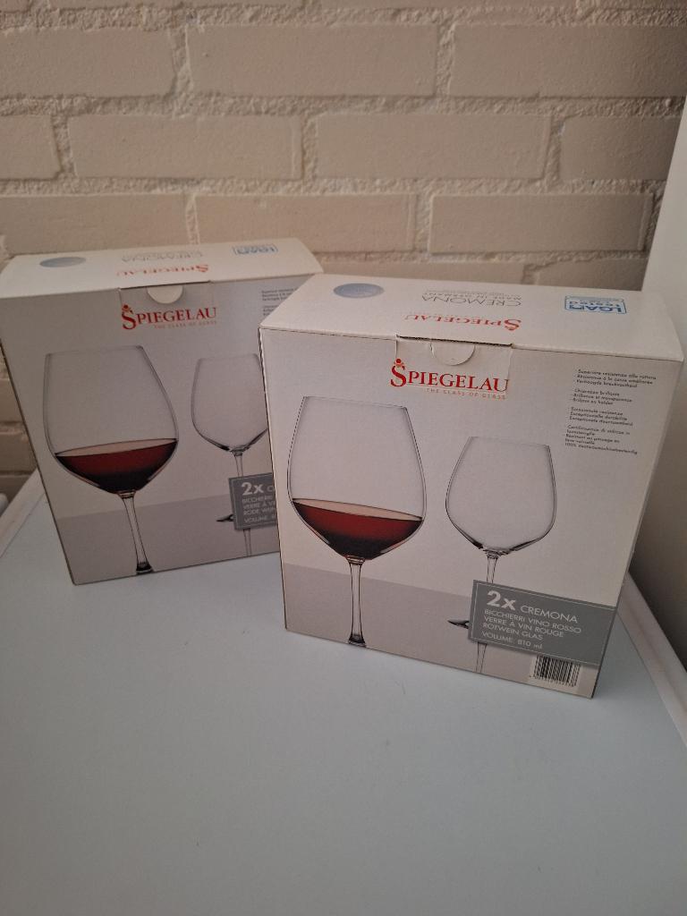 Spiegelau rode wijnglazen Cremona nieuw, Verzamelen, Glas en Borrelglaasjes, Ophalen, Nieuw, Overige typen