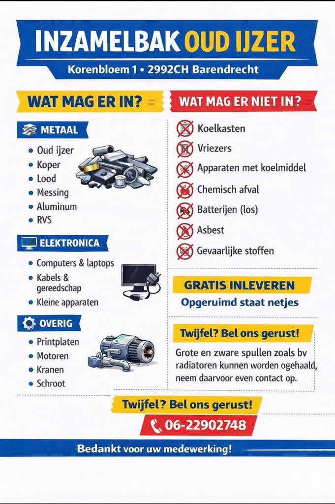GRATIS INLEVEREN/OPHALEN omgeving Barendrecht, Ophalen