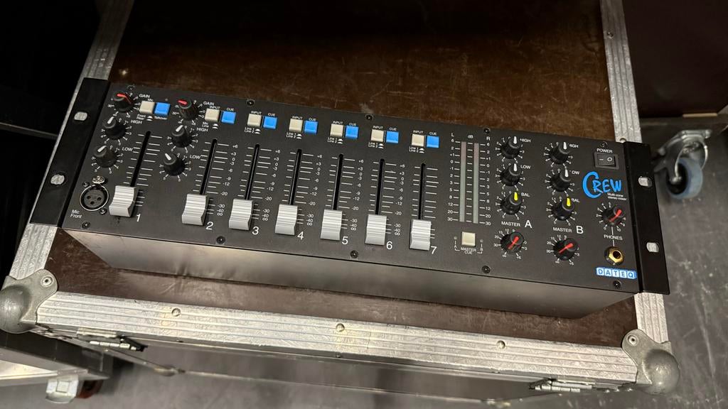 DateQ Crew 7-kanaals mixer, Ophalen of Verzenden, Zo goed als nieuw, 5 tot 10 kanalen