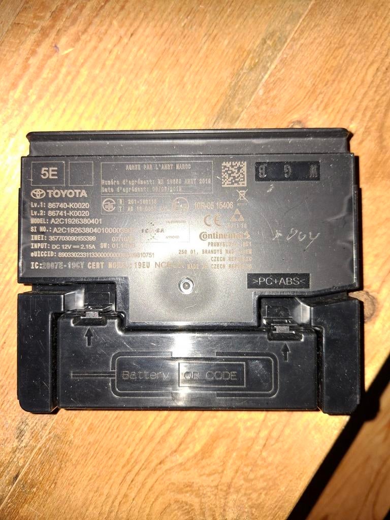 eCall-module (DCM / TCU) van een Toyota Yaris Hybrid, Auto-onderdelen, Ophalen of Verzenden, Gebruikt