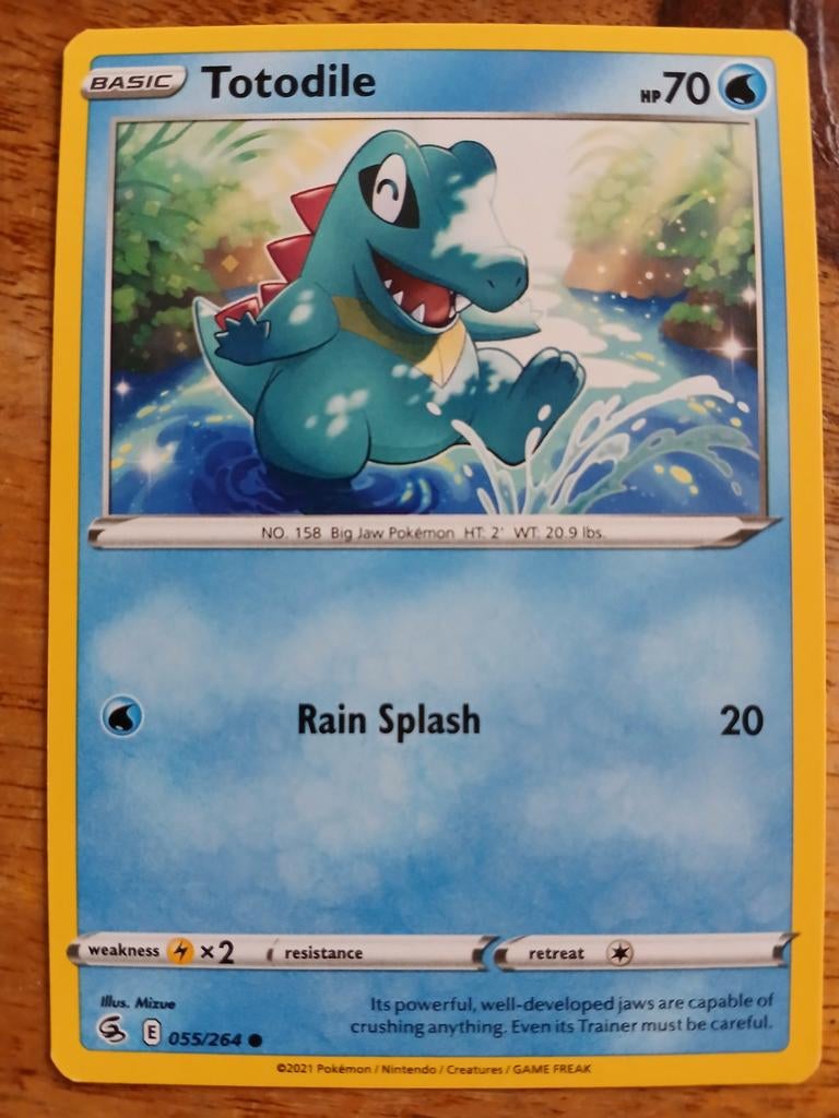 Totodile Pokémonkaart - 055/264, Ophalen of Verzenden, Zo goed als nieuw, Losse kaart