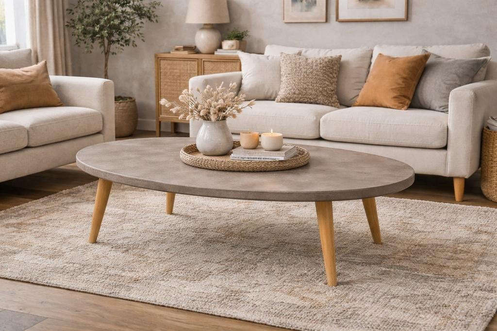 Japandi Salontafel Betonlook, Japandi, Overige materialen, Nieuw, Ophalen of Verzenden