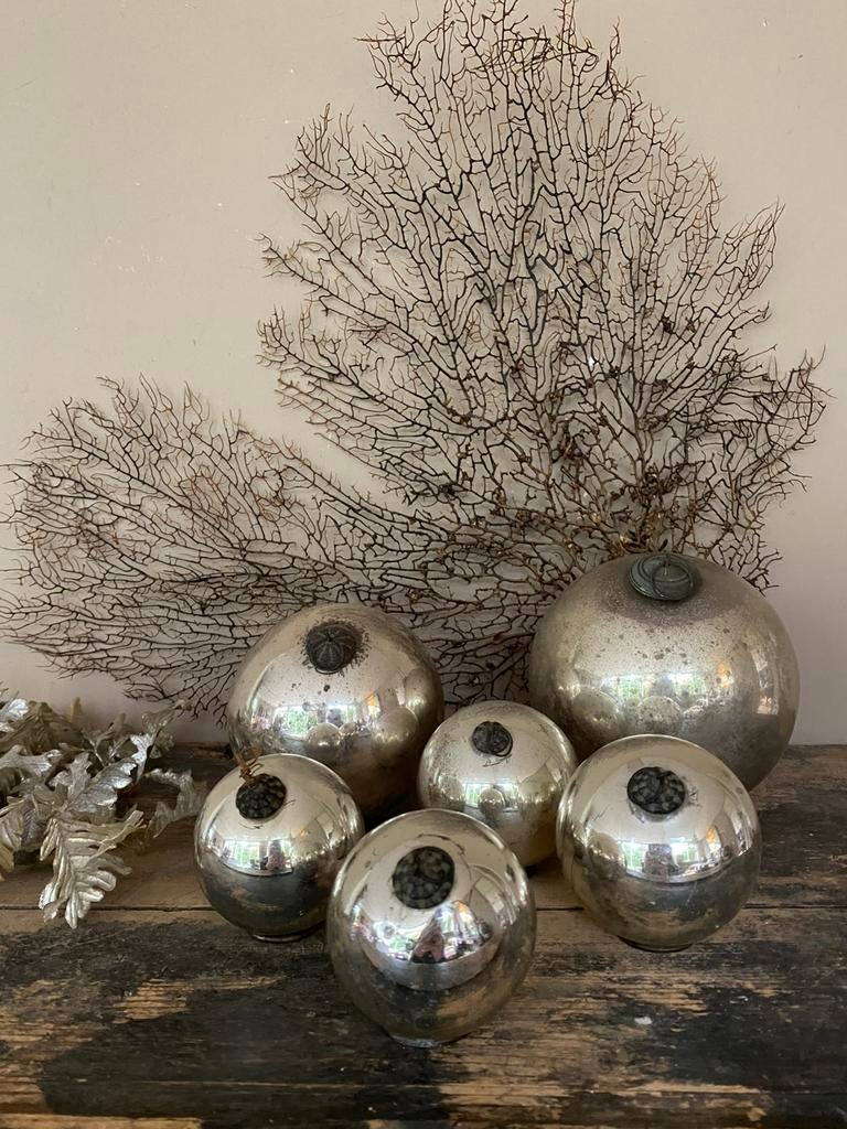 Antiek franse zilverglas heksenballen, Ophalen of Verzenden