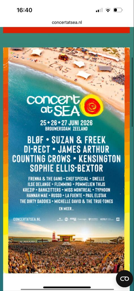 GEZOCHT concert at sea kaarten, Tickets en Kaartjes, Drie personen of meer