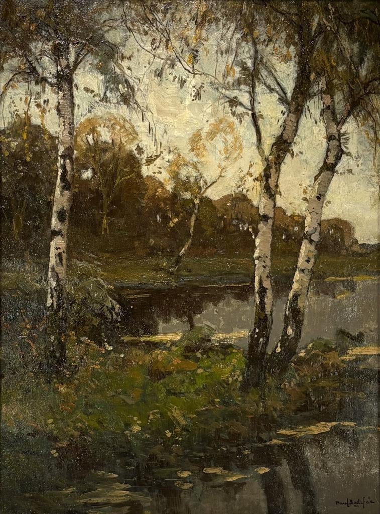 304. Olieverfschilderij, Paul Bodifée - boslandschap., Ophalen of Verzenden