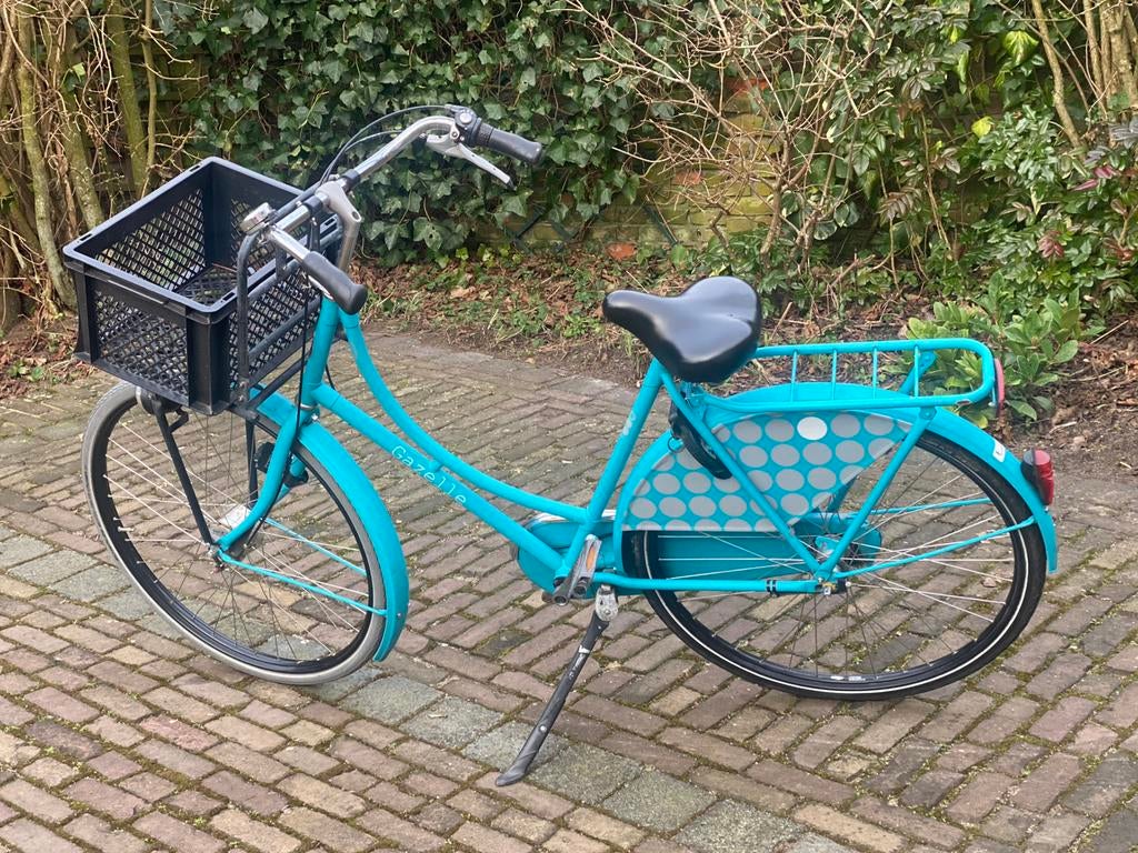 Vrolijke lichtblauwe Gazelle damesfiets 28 inch, Ophalen, Gebruikt, 26 inch of meer, Versnellingen