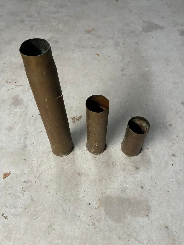 Koperen granaat hulzen, Verzamelen, Ophalen, Landmacht, Nederland, Hulzen of Bodemvondsten