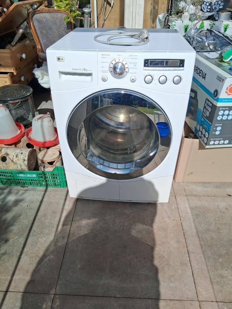 Droger LG Sensor Dry 8kg, 8 tot 10 kg, Ophalen, 1200 tot 1600 toeren, 85 tot 90 cm