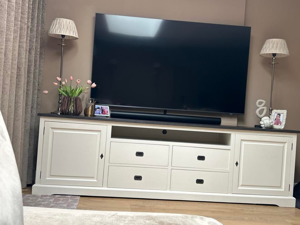 De Bommel TV Dressoir - 246 cm breed - Veel opbergruimte, Ophalen, Gebruikt, 200 cm of meer, Minder dan 100 cm